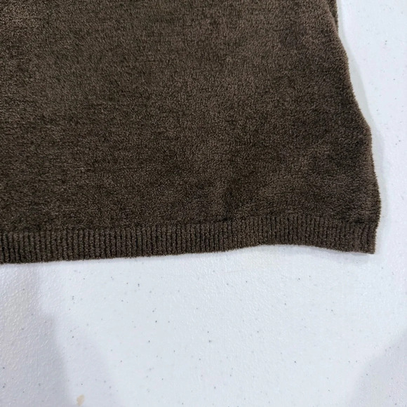 Vintage 90's Kasper Sweater Soft Short Raglan Sleeves Mock Neck Brown Sz Medium - Picture 7 of 10